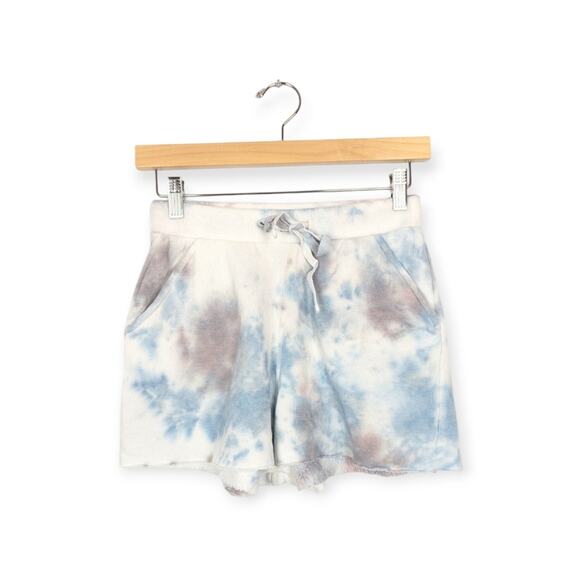 Free People Intimately Blue Tie Dye Kelly Washed Drawstring Shorts Size XS - Picture 1 of 8